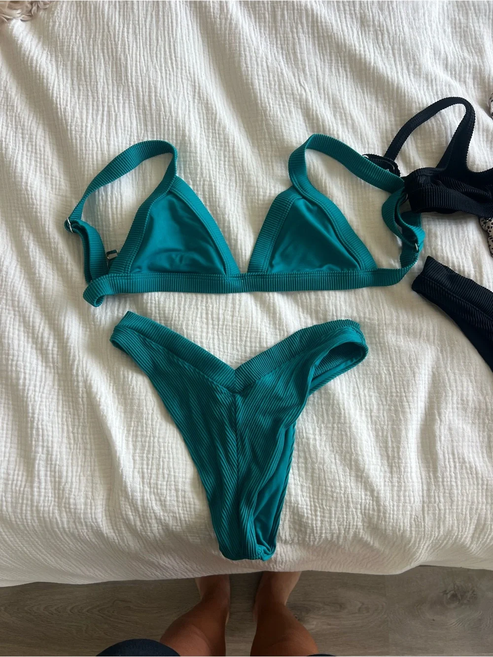 One One Swimwear Mixed Bikini Set - Teal, Black & Speckled